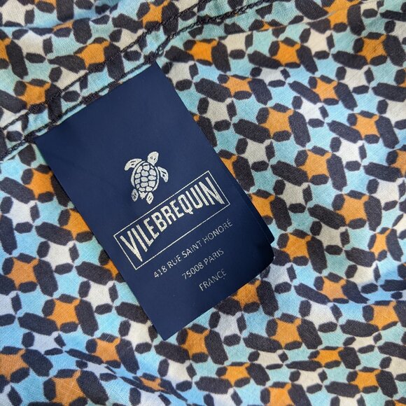 Lot of 2 Mens Vilebrequin Shirts fish, turtles pattern thin lightweight XL - Picture 8 of 14